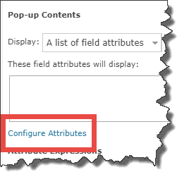 Pop-up Contents with Configure Attributes link